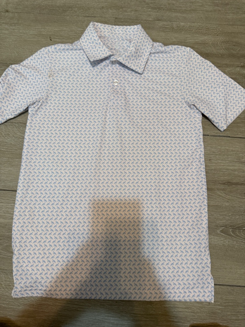 Class Club Boys' Light Blue and White Short-Sleeve Polo